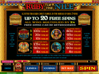 Ruby of Nile Microgaming Video Slot